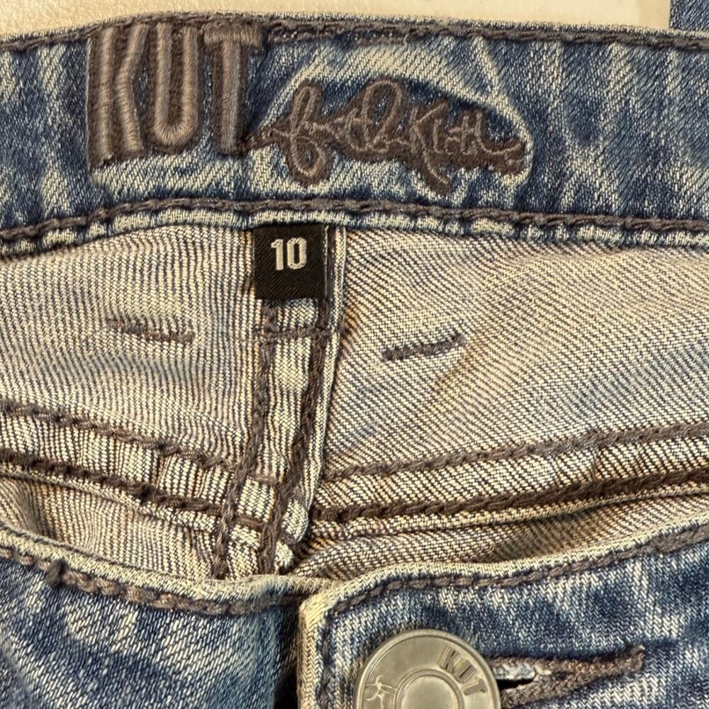 Kut From The Kloth Distressed Mid Rise Boyfriend Jeans Womens Size 10 Blue Denim - Picture 7 of 9